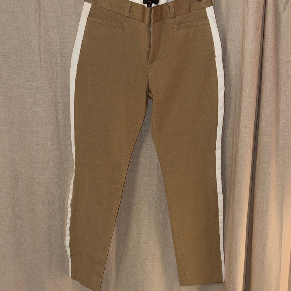 Sloan 4P Tan Side-Stripe Pants - banana republic